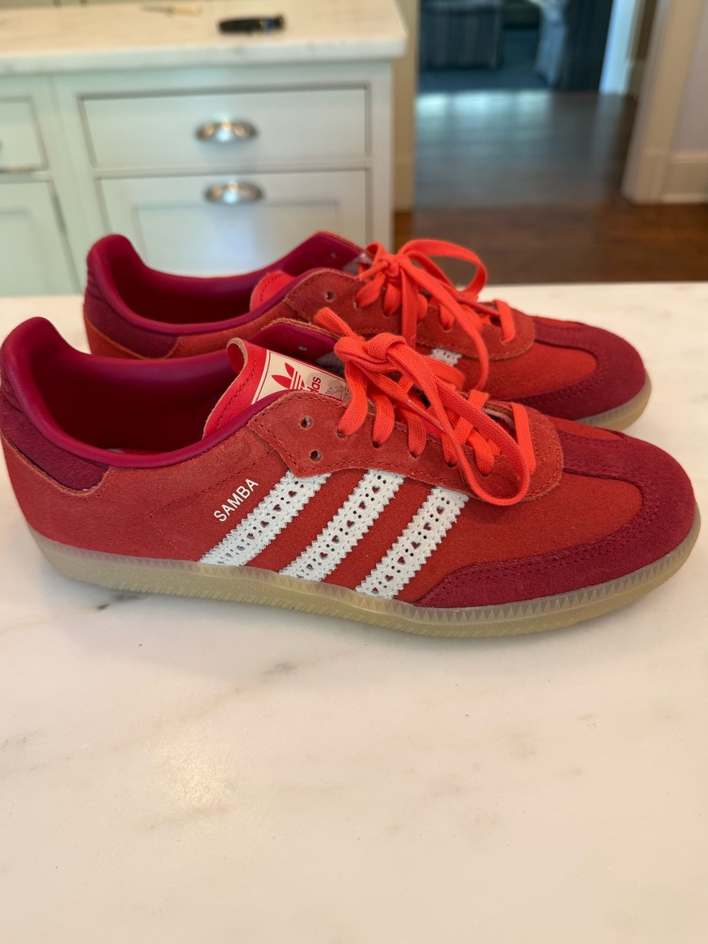 adidas Samba Suede Sneakers in Red